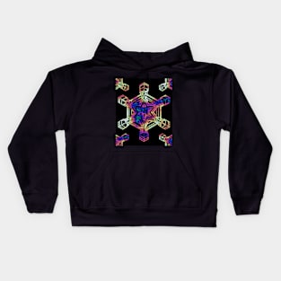 Snowflake on Black Kids Hoodie